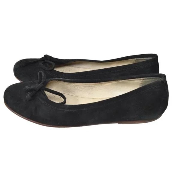 Geox Cuoio Black Ballet Flats Suede Size 38/ US 8 - Picture 3 of 7